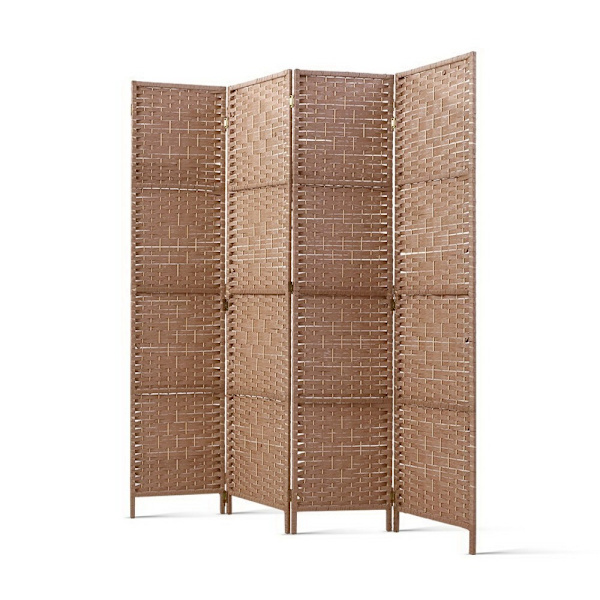 4 Panel Room Divider Screen 163x170cm Woven Natural62863411241986114