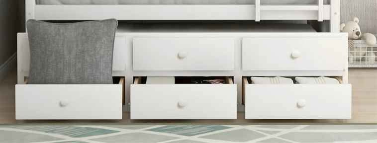 2 sets white wooden drawers size: 175x22cm each, 3 drawers each set, g628633841436191113