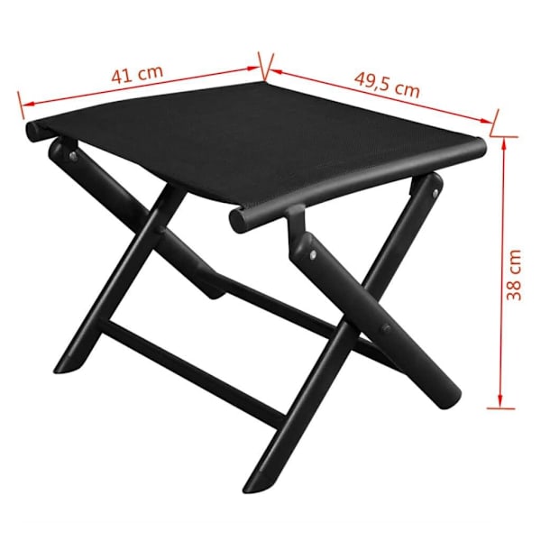 Folding Footstool Black Aluminium and Textilene62863380565377111