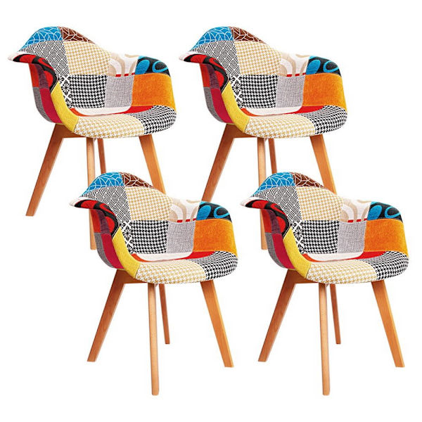 Dining Chairs Set of 4 Fabric Retro Replica DSW62863407676545112