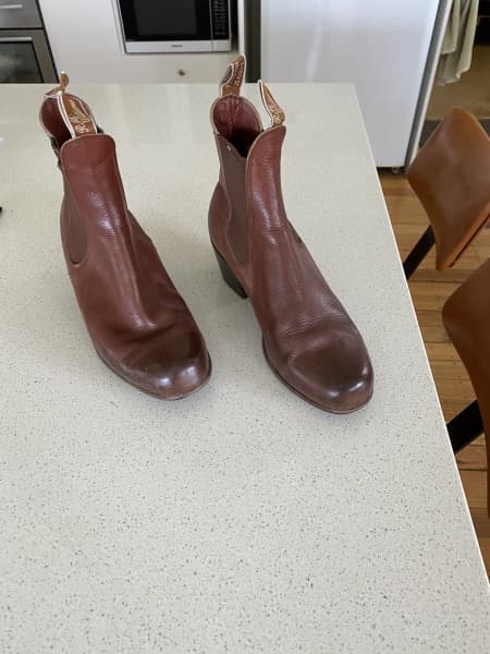 $500 RM Williams Vintage Unisex Black Leather Heel Boots sz AUS 5 G  Yearlings
