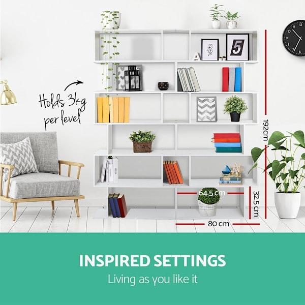 Bookshelf 6 Tiers - RIVA White62864723822593114