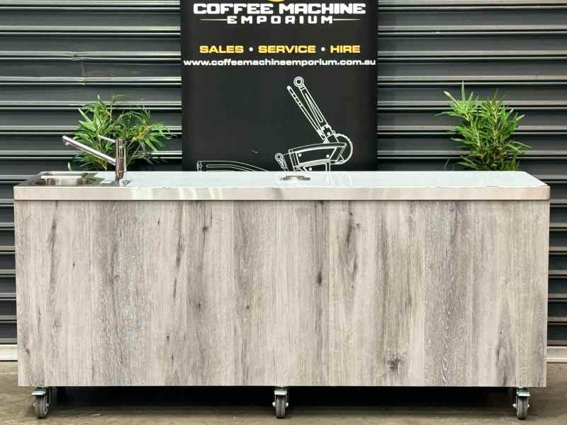 Brand New Stainless Steel 200cm Coffee Cart with the Works Native Grey63442359060865111