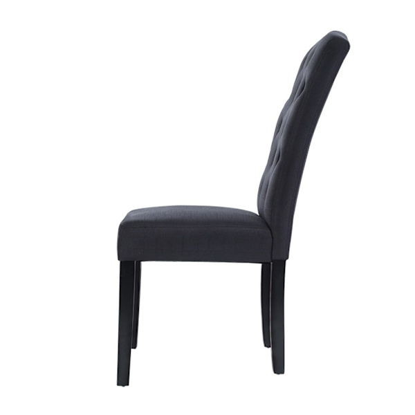 Dining Chairs Set of 2 Linen Parsons Chair Dark Grey62863410192387113