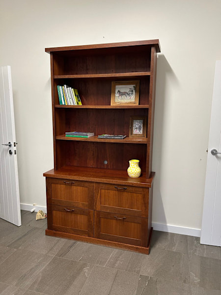 Red gum chest of draws and bookcase62863374803969111
