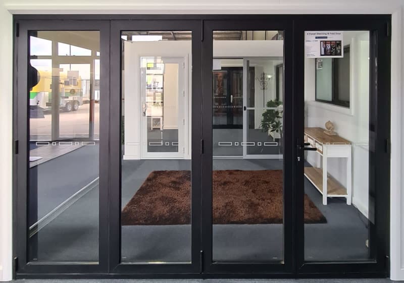 Aluminium 4 Panel Bi Fold Stacking Door - Black, White, Timber Effect63007782031747116