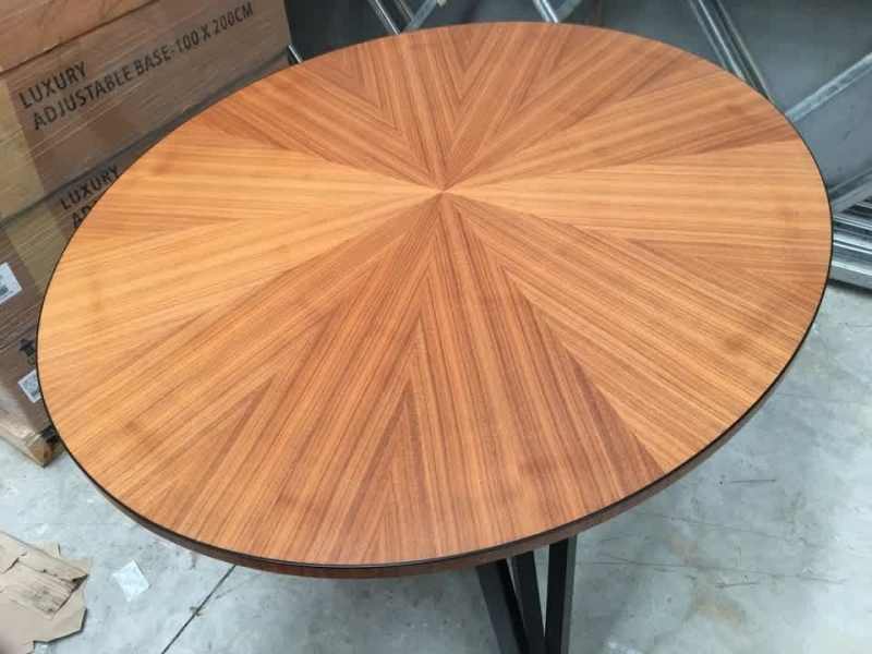 Large Custom Made Oval Sunburst Walnut Veneer Table w Ebony Stringing62864724223107114