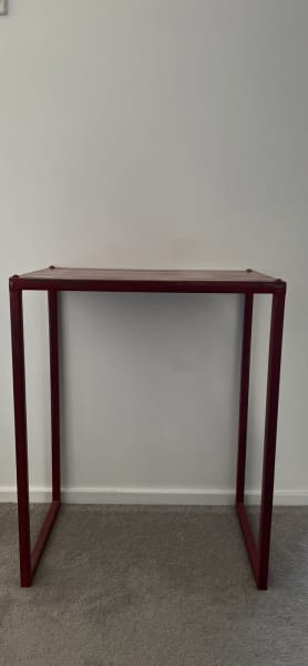 New Deep Red Solid Metal Industrial Side Table62863410412801112