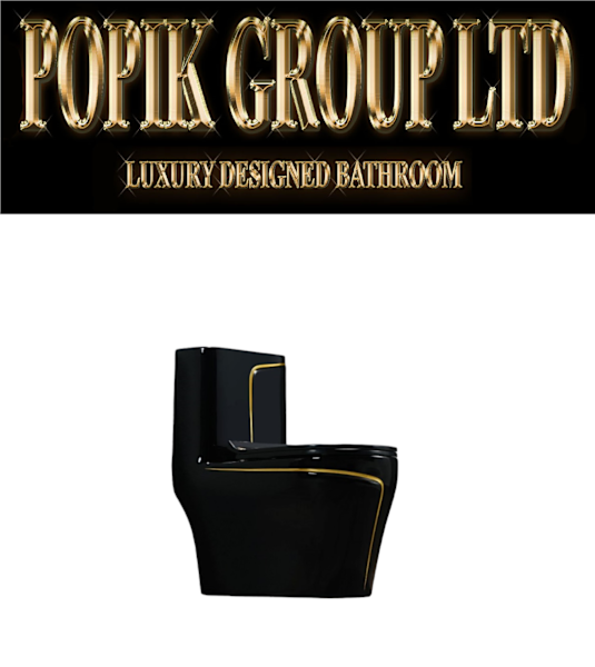 Black Luxury toilet with gold stripe WC63012912919553113