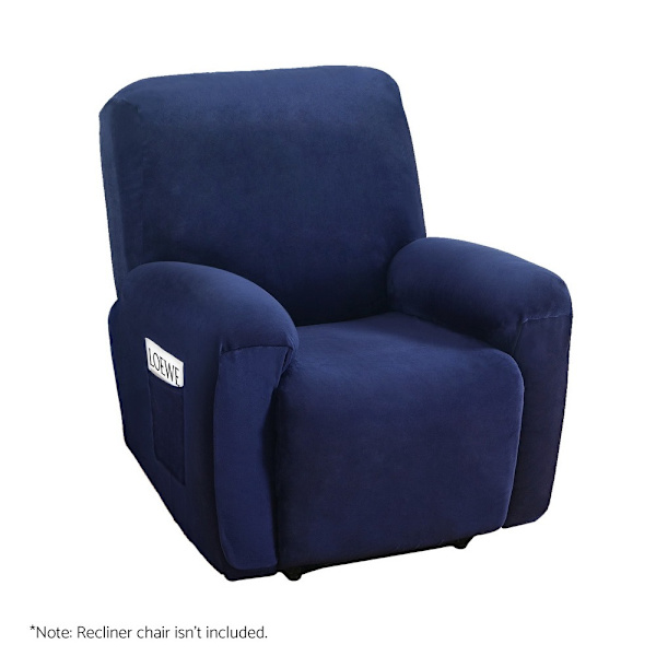 Recliner Chair Covers 1 Seater Velvet Navy62864722994817112