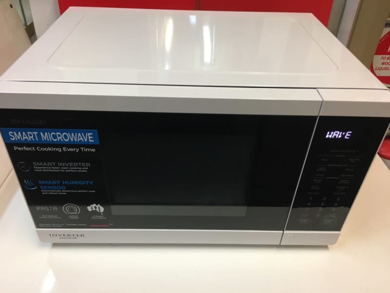 sharp 34l inverter microwave oven white