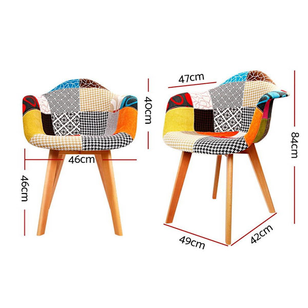 Dining Chairs Set of 4 Fabric Retro Replica DSW62863407676545113