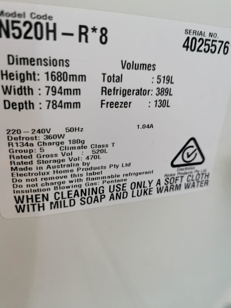 520L Australian made Kelvinator/Electrolux with good quality63022634242306112