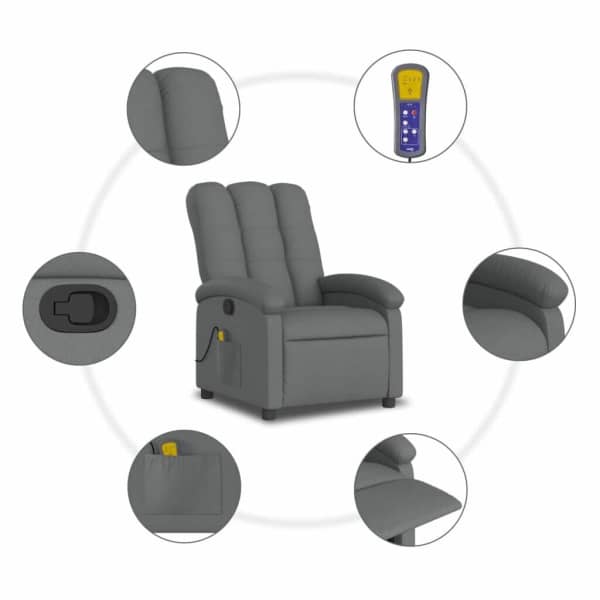 Massage Recliner Chair Dark Grey Fabric62863381443585112