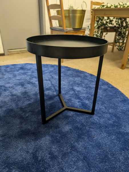 Tray side table in matte black melamine - $30 628633782420501124