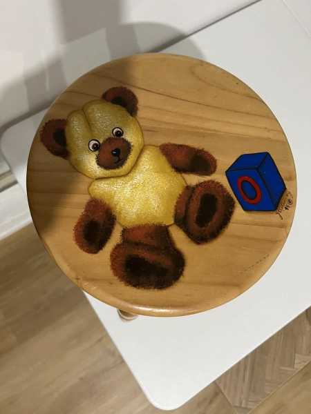 Preloved Wood Teddy Bear Childrens Stool62863379109378114