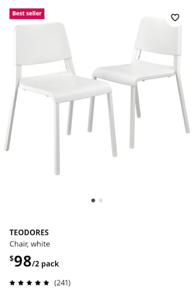 Used IKEA white dinning chair63437625289218111