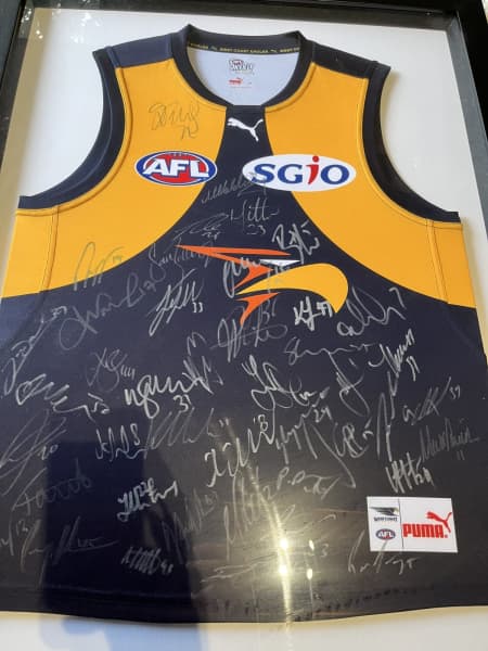 Framed West Coast Eagles 2019 Signed Jersey