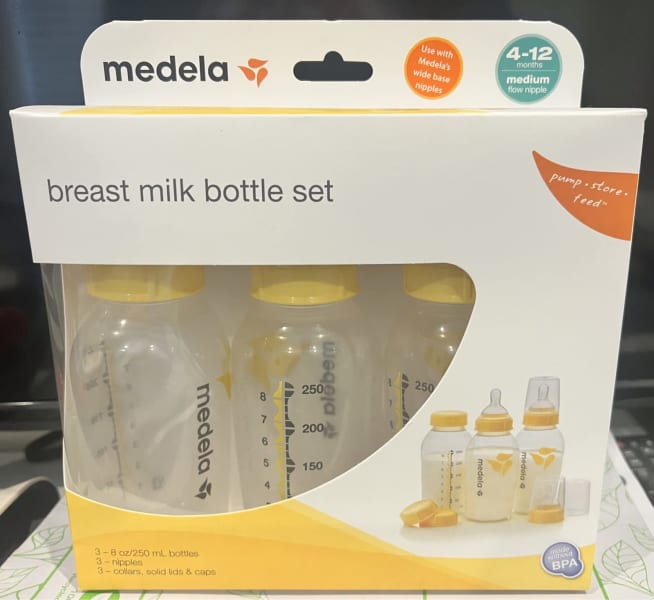 Medela Nipple Medium Flow Wide Base Baby Bottle Feeder 3 Pack NIP NEW 4-12  mnths