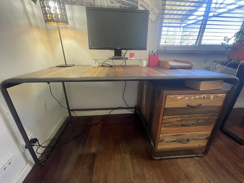 distressed computer desk