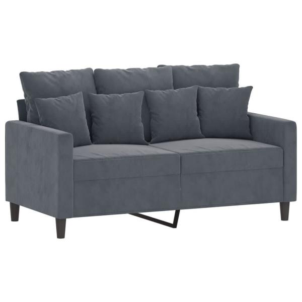 2 Piece Sofa Set with Cushions Dark Grey Velvet62863383341186111