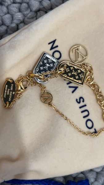 Louis Vuitton LOUIS VUITTON Bracelet Nanogram Name Tag LV Circle Gold  Silver M63142