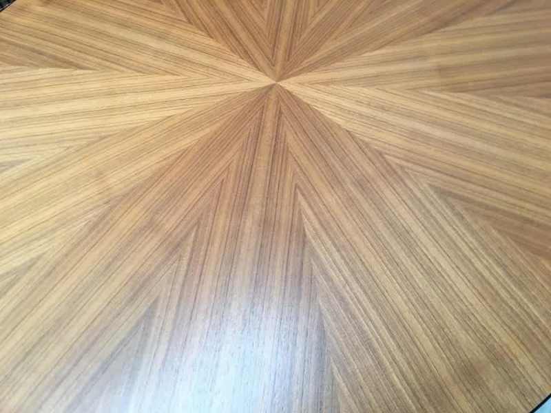 Large Custom Made Oval Sunburst Walnut Veneer Table w Ebony Stringing62864724223107112