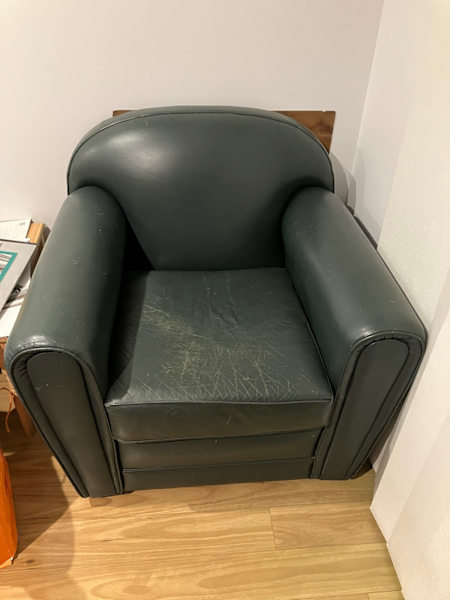Dark green leather single sofa armchair62929669474947111
