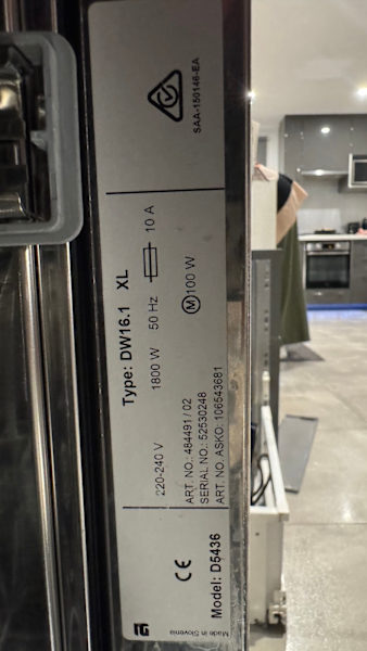 Asko dishwasher63013349750401112