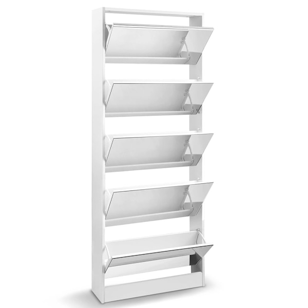Shoe Rack Cabinet Mirror 25 Pairs White62864723336705112