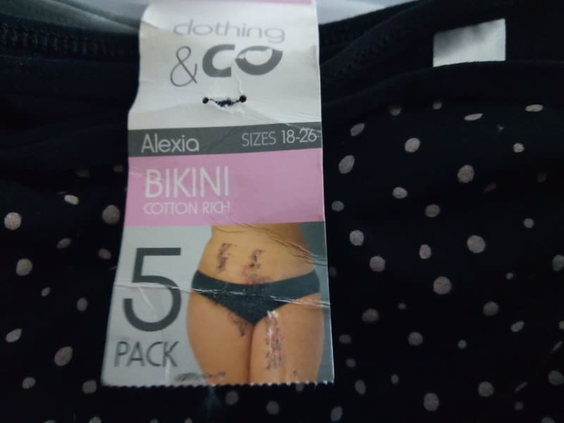womens underwear plus size x 5 bikini brief ladies new