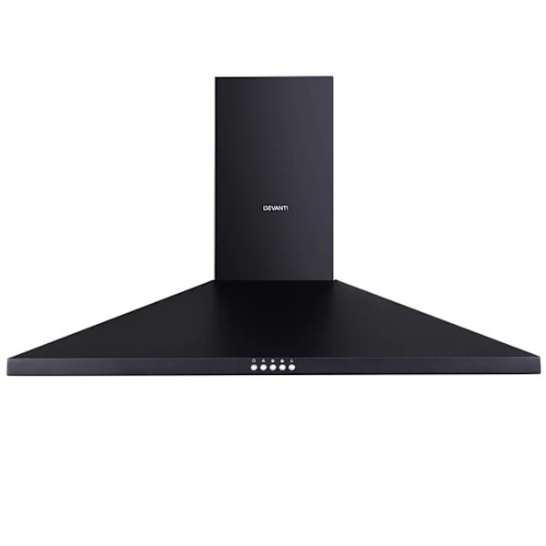 Range Hood 90cm 900mm Kitchen Canopy LED Light Wall Mount Black63017323484418111