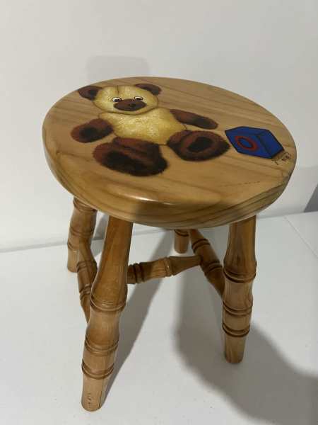 Preloved Wood Teddy Bear Childrens Stool628633791093781118
