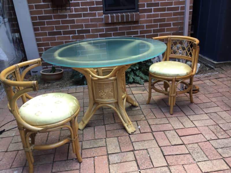 Cane dinning set with brand new upholstery,also can sell separately 62863384511107111