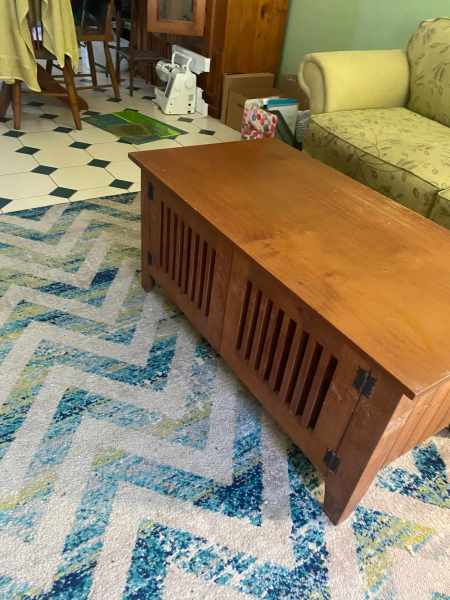 NOW $50 Wooden Coffee Table - rectangle/cupboard storage628633782915861129