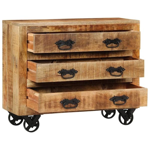 Sideboard with 3 Drawers 80x30x65 cm Solid Rough Wood Mango62863373836417114