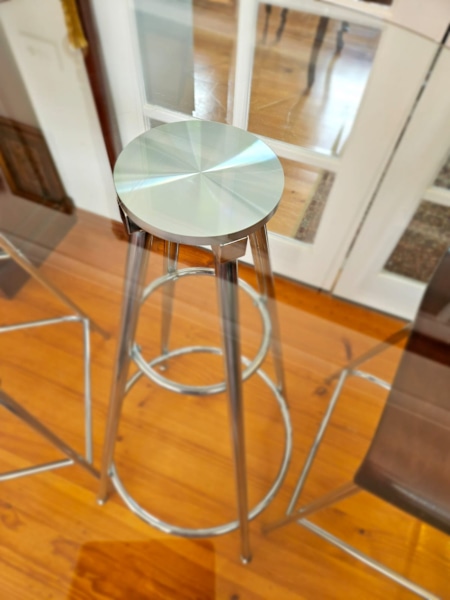 Round table and chairs set (3 items) made in France from 70s - 80s62863406200321111