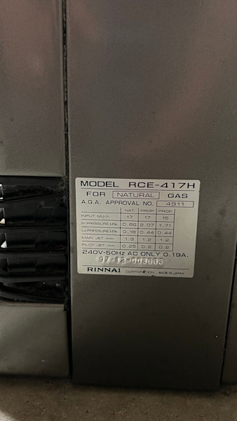 GOOD WORKING Rinnai GAS HEATER63470145706113112