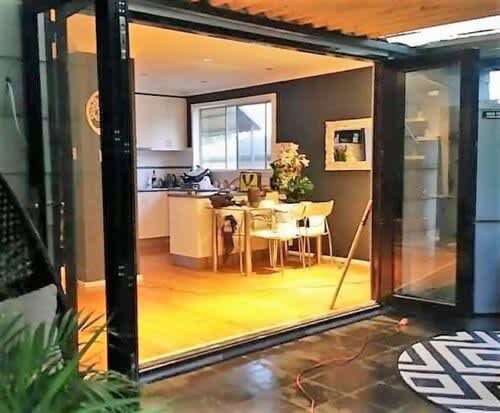 Aluminium 4 Panel Bi Fold French Door - Black, White, Timber Effect63007782120065111