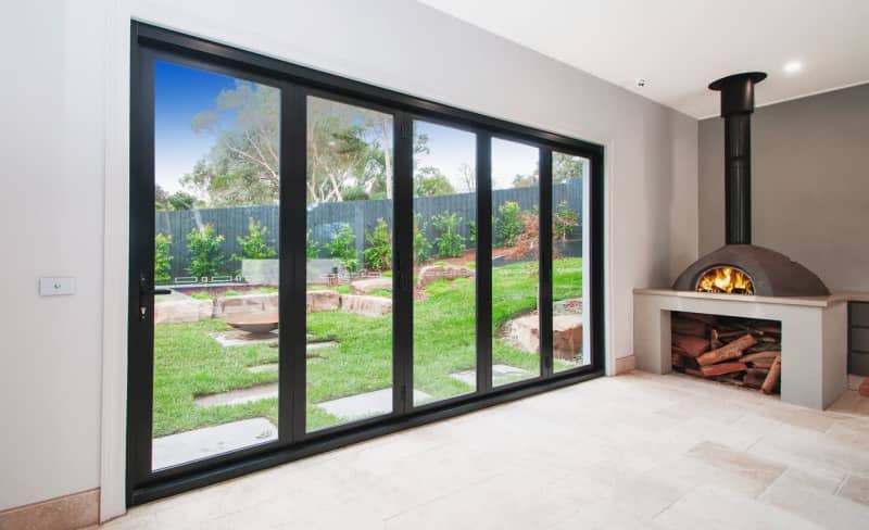 Aluminium 5 Panel Bi Fold Stacking Door - Black, White, Timber Effect63007782019971117