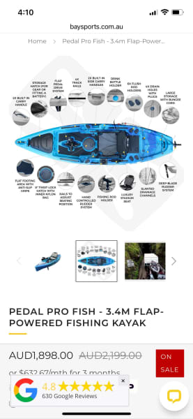 BAY SPORTS Pedal Pro 3.4 m Flap Drive Fishing Kayak User Guide
