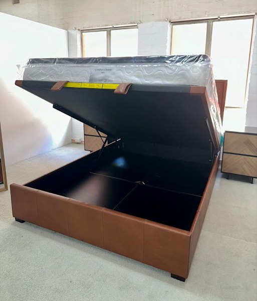 Remi Leather Queen Gaslift Bed62863375424771111