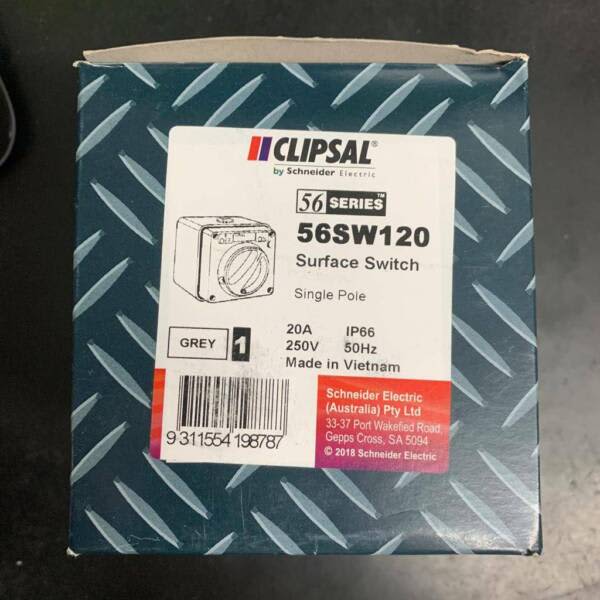 Clipsal 56SW120 Surface Switch Single Pole New63009359963137113