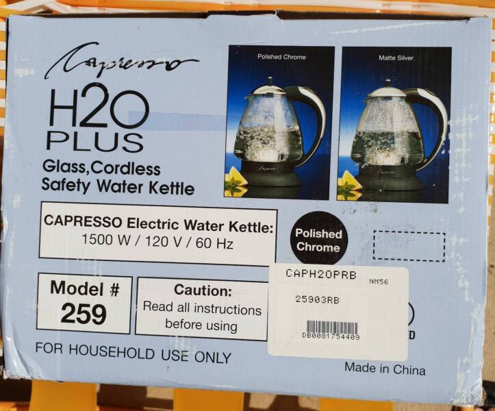Capresso H2O Plus 6-Cup Electric Water Kettle - Matte Silver Model 259