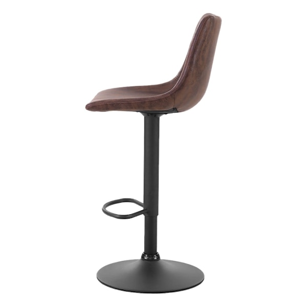 2x Bar Stools Vintage Leather Swivel Gas Lift Brown62864723457026112