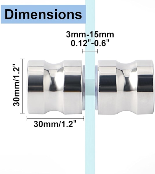 Aluminium Alloy Shower Door Handles  Double-Sided Knobs for Bathroom63004493600257112