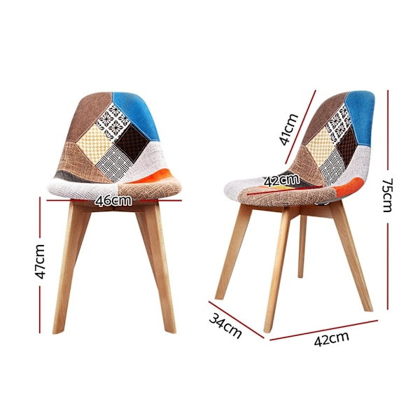 Dining Chairs Set of 2 Fabric Retro Replica DSW62863840268673114