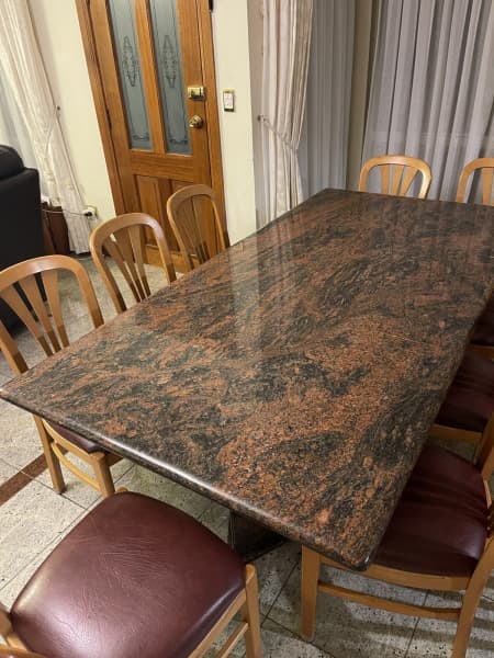 brown granite dining table