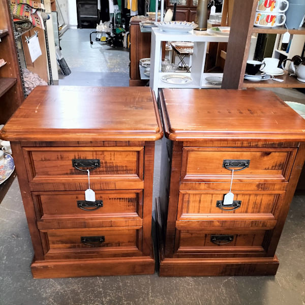 Pair of Timber Bedside tables. 62863840433281111