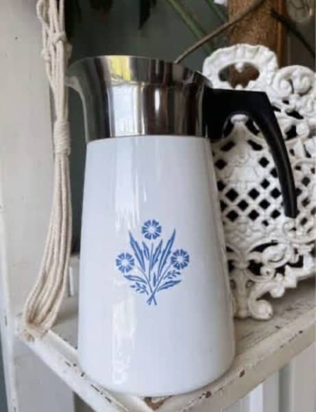 Vintage Corning Ware Blue Cornflower 4 Cup Coffee Pot 